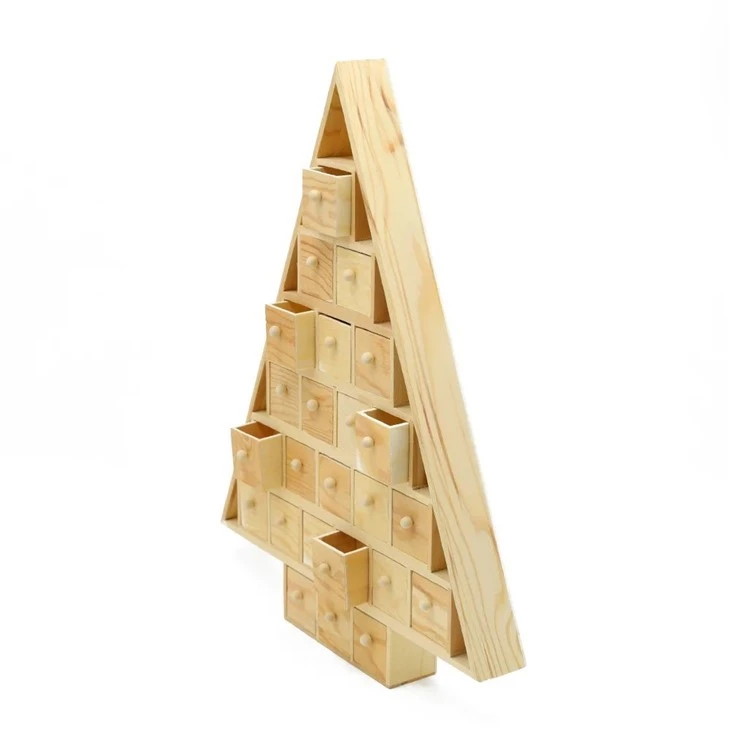 Pine DIY Advent Calendar With 24 Drawers