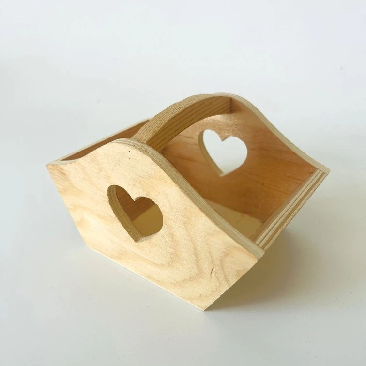 Wooden Heart Basket