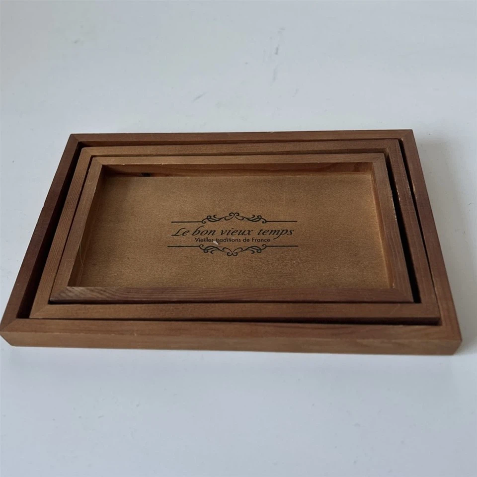 Wooden Set Of Three Tray